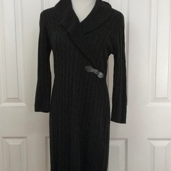 Ellen Tracy Dresses & Skirts - Ellen Tracy Black Sweater Dress, Long Sleeve, Warm Size L